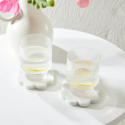 Petal Marble Coaster Set of 2