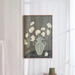 Petals in Porcelain Framed Canvas Wall Art