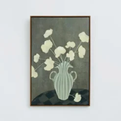 Petals in Porcelain Framed Canvas Wall Art