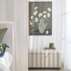 Petals in Porcelain Framed Canvas Wall Art
