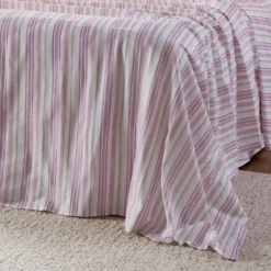 Pink Stripe Cotton Flannelette Sheet Set