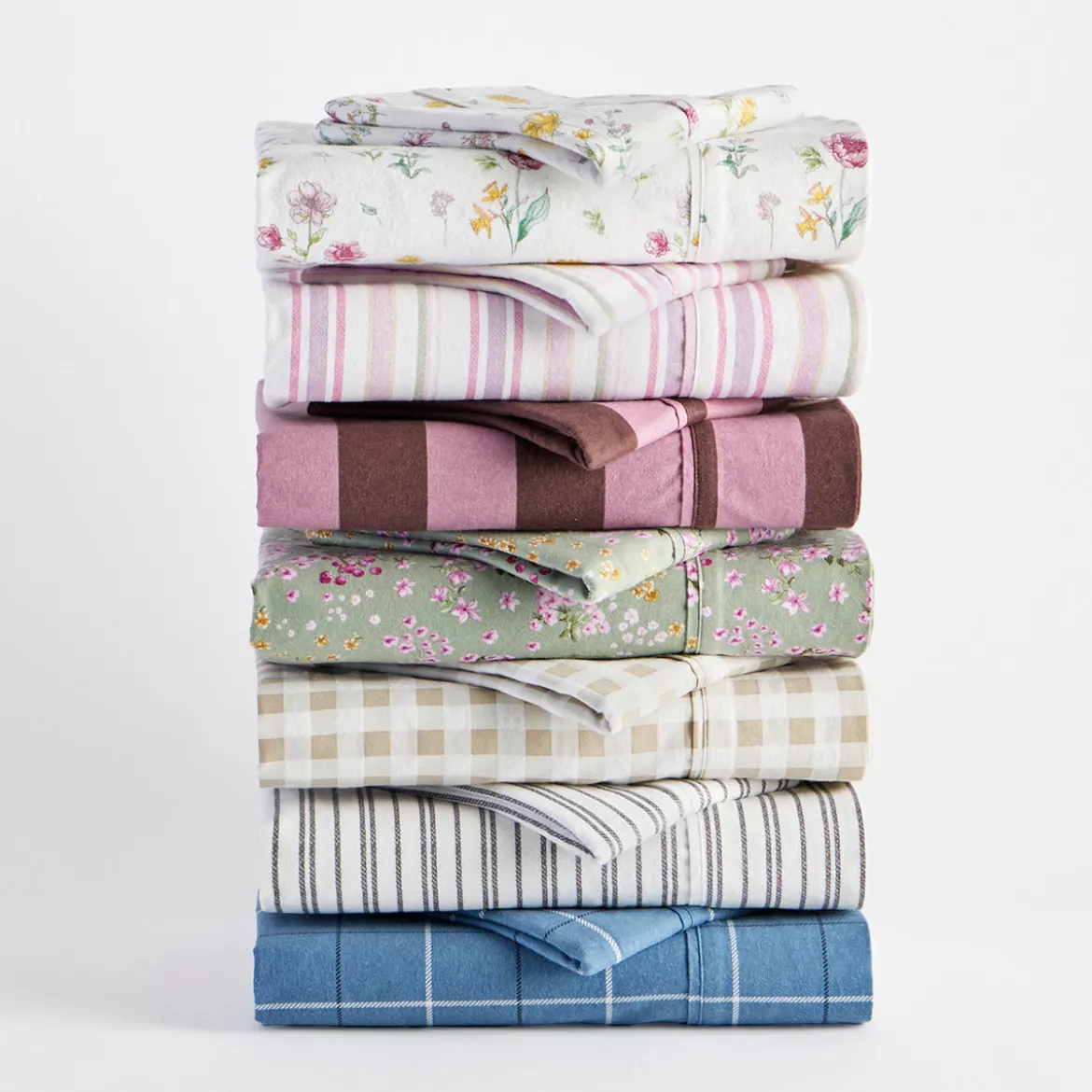 Pink Stripe Cotton Flannelette Sheet Set