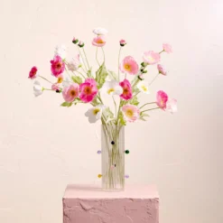 Pink Wild Poppy Artificial Flower Bouquet