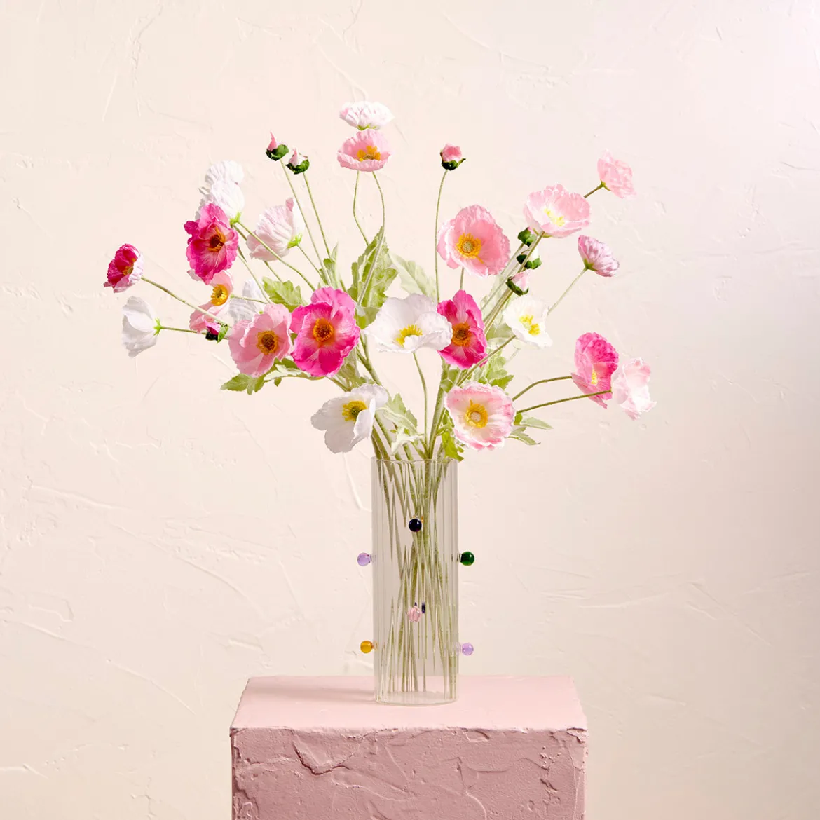 Pink Wild Poppy Artificial Flower Bouquet