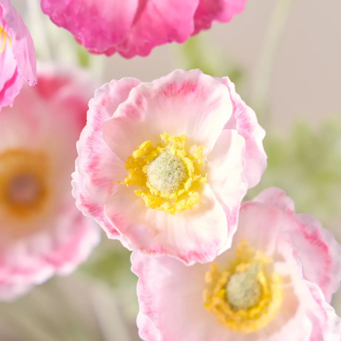 Pink Wild Poppy Artificial Flower Bouquet