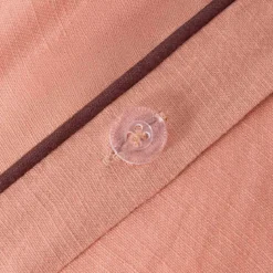 Piped Washed Linen Look Tan Quilt Cover Set