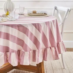 Piper Stripe Ruffle Table Cloth