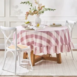 Piper Stripe Ruffle Table Cloth