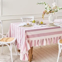 Piper Stripe Ruffle Table Cloth