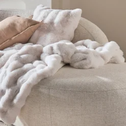 Prague Faux Fur Square Cushion