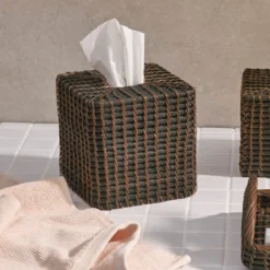 Rattan Black Wash Tissue Box Cover Range