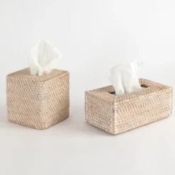 Rattan White Wash Tissue Box Cover Range