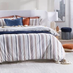 Regatta Reversible Stripe Quilt Cover Set