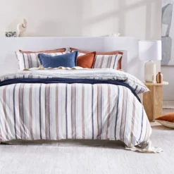 Regatta Reversible Stripe Quilt Cover Set