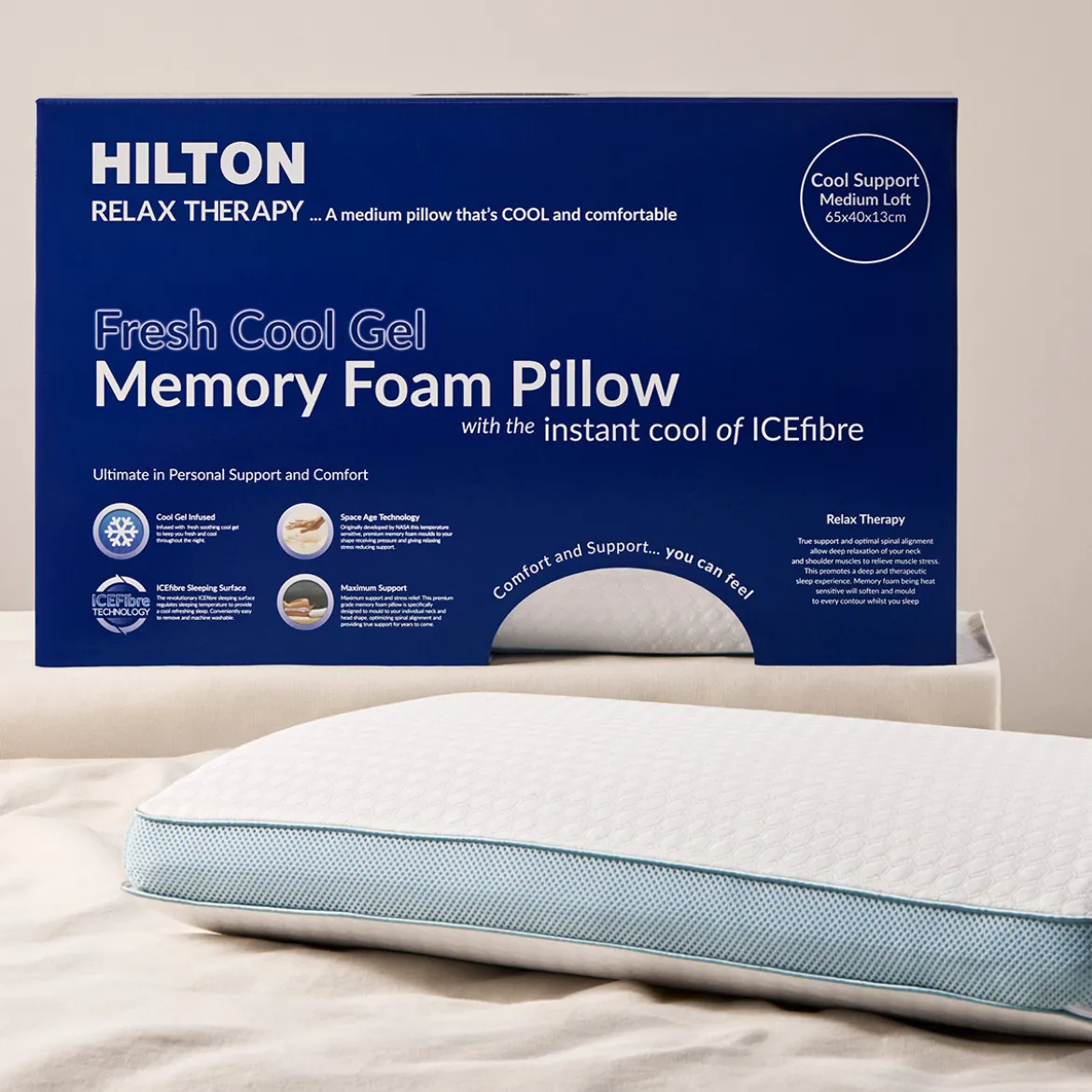 Relax Therapy Gel Infused Memory Foam Pillow