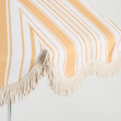 Rhodes Stripe Scalloped Fringed Beach Umbrella