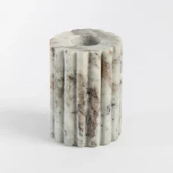 Ribbed Marble Candle Holder