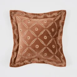 Robin Velvet Embroidered Cushion