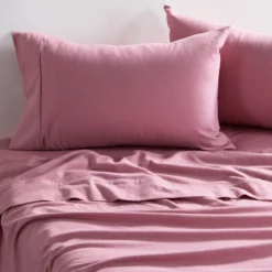 Rose Pink Cotton Flannelette Sheet Set