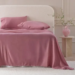 Rose Pink Cotton Flannelette Sheet Set