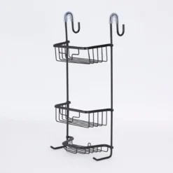 Rowan Black Over the Door Shower Caddy
