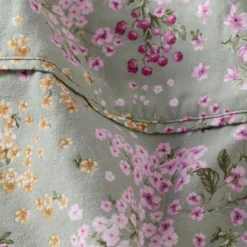 Sage Floral Cotton Flannelette Sheet Set