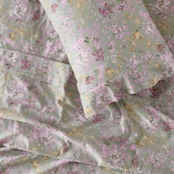 Sage Floral Cotton Flannelette Sheet Set