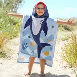 Sea Adventures Shark Hooded Beach Towel