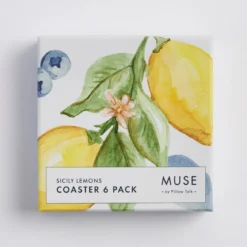 Sicily Lemons Cork Coaster Set of 6