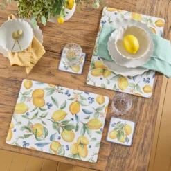Sicily Lemons Cork Coaster Set of 6