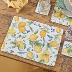 Sicily Lemons Cork Placemat Set of 6