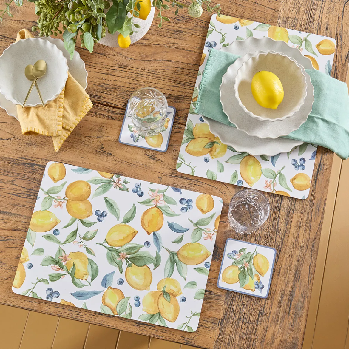 Sicily Lemons Cork Placemat Set of 6