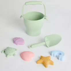 Silicone 7 piece Green Beach Bucket Set