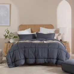 Snoozi Cube Charcoal Microfibre Comforter Set