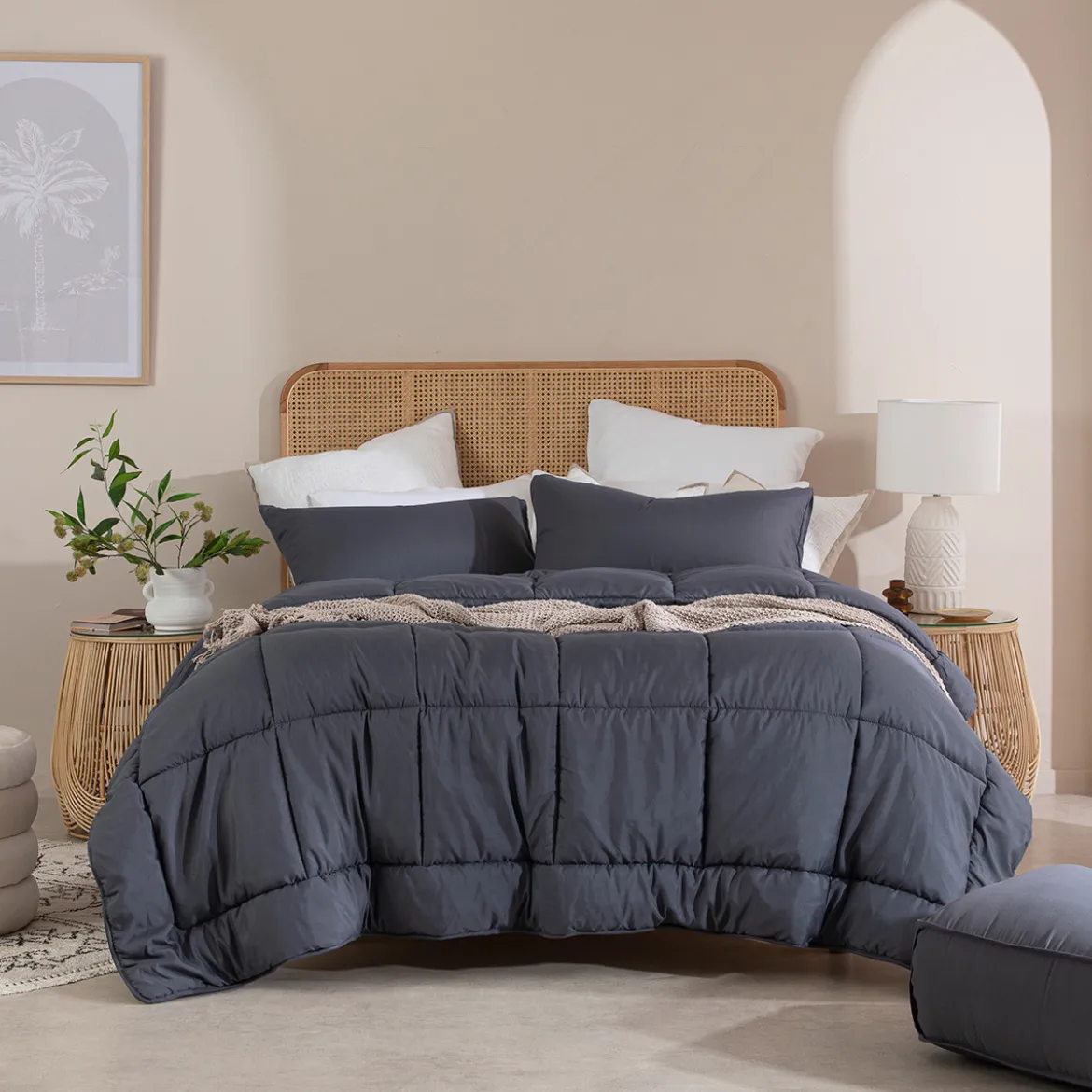 Snoozi Cube Charcoal Microfibre Comforter Set