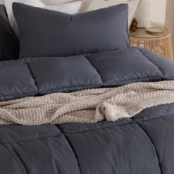 Snoozi Cube Charcoal Microfibre Comforter Set