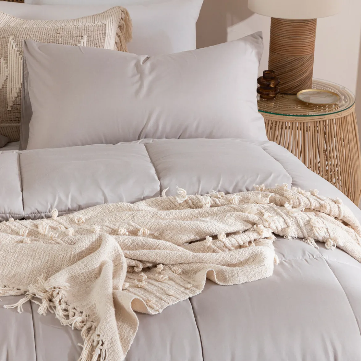 Snoozi Cube Natural Microfibre Comforter Set
