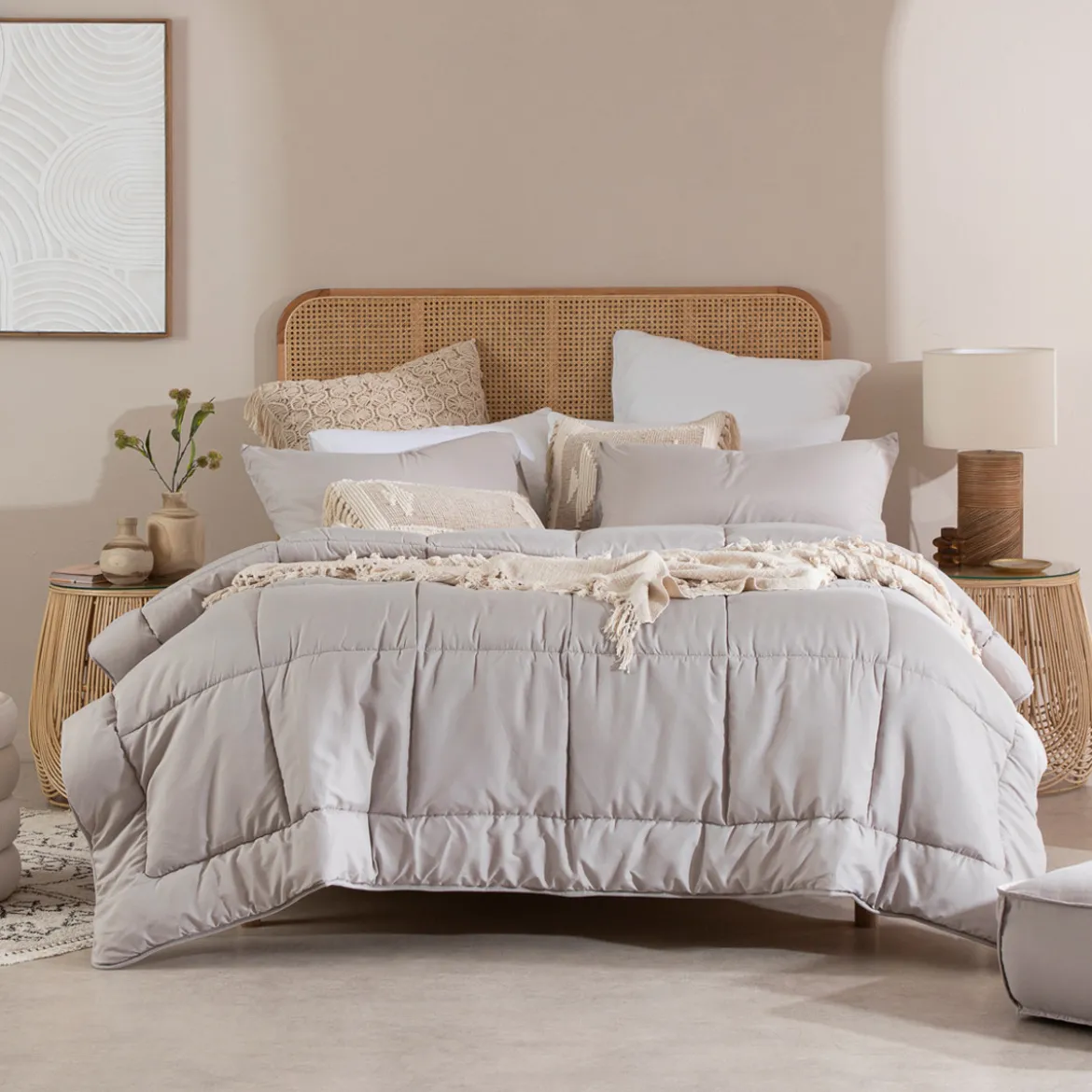 Snoozi Cube Natural Microfibre Comforter Set