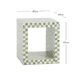 Soho Green Capiz Check Side Table