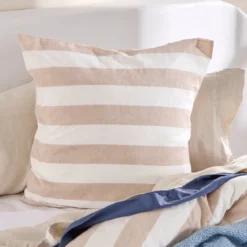St Barts Natural Stripe European Pillowcase
