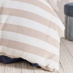 St Barts Natural Stripe Quilt Cover Set