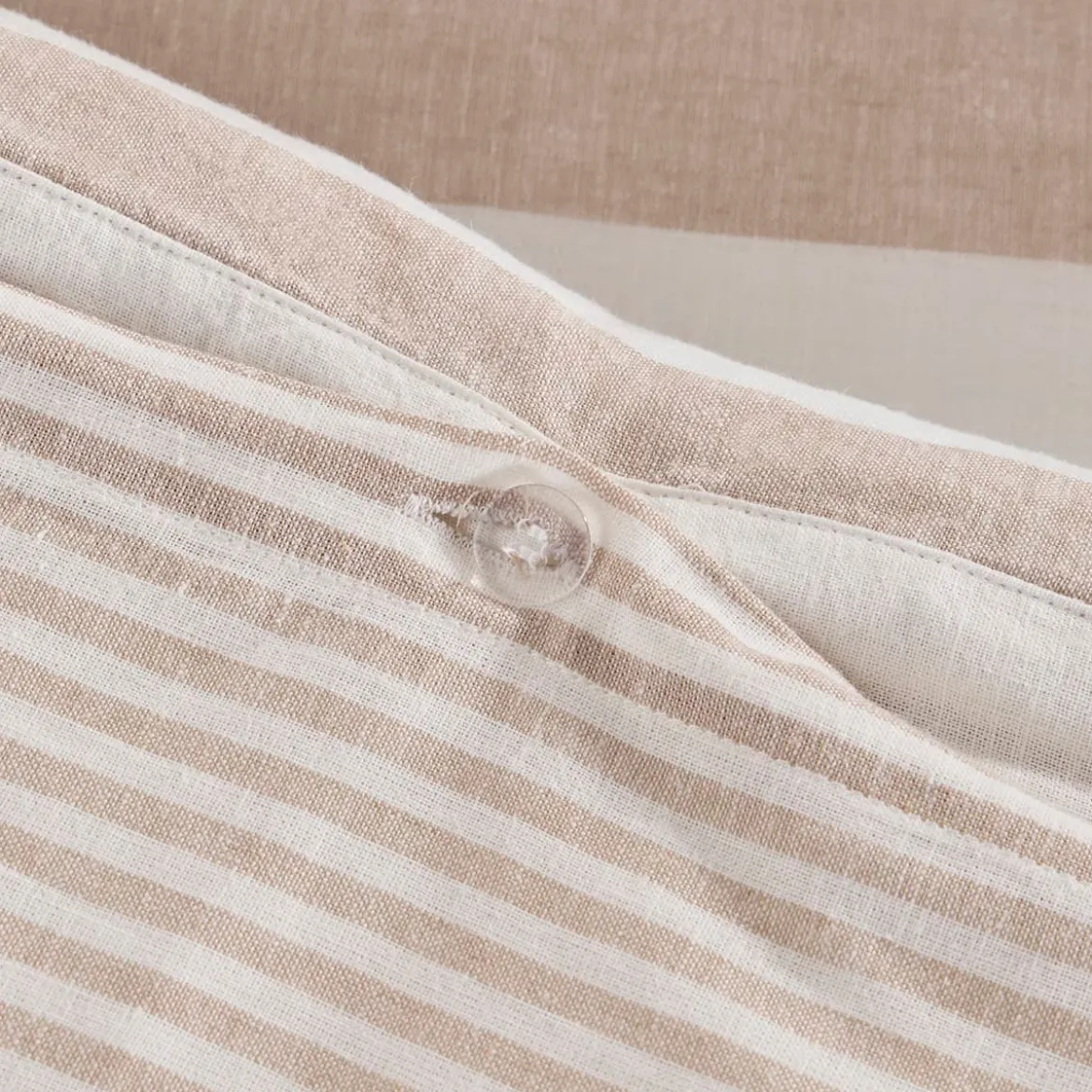 St Barts Natural Stripe Quilt Cover Set