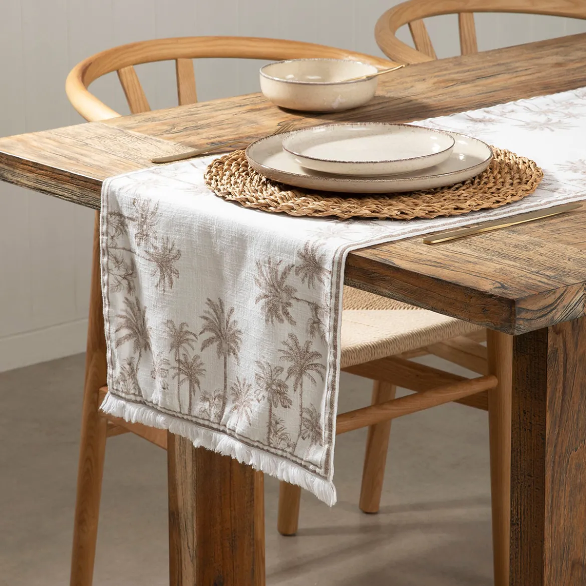 Tahiti Natural Reversible Table Runner