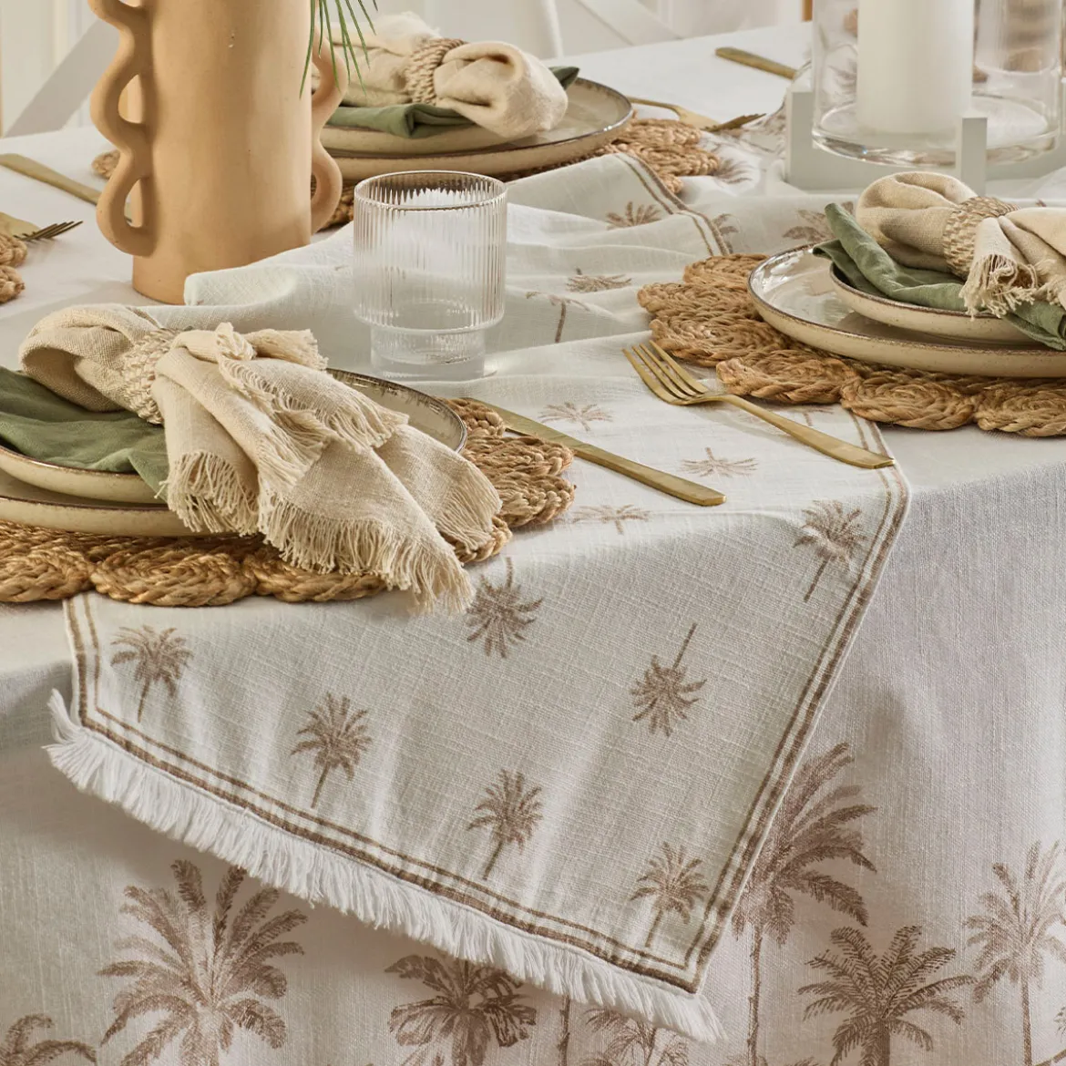 Tahiti Natural Reversible Table Runner