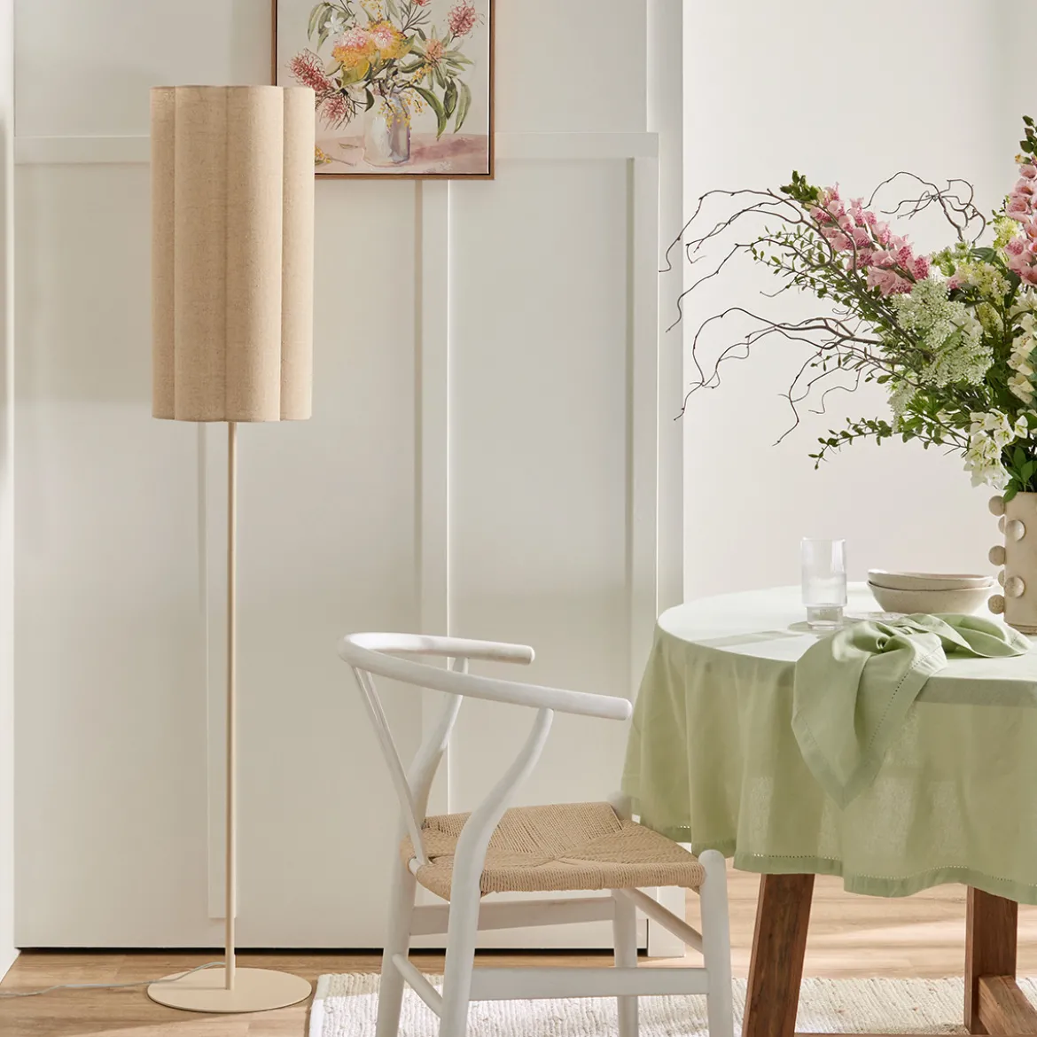 Talstone Linen 165cm Floor Lamp
