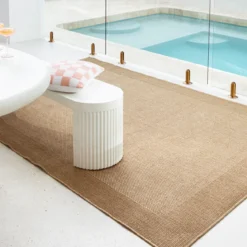 Tannum Natural Border Outdoor Rug