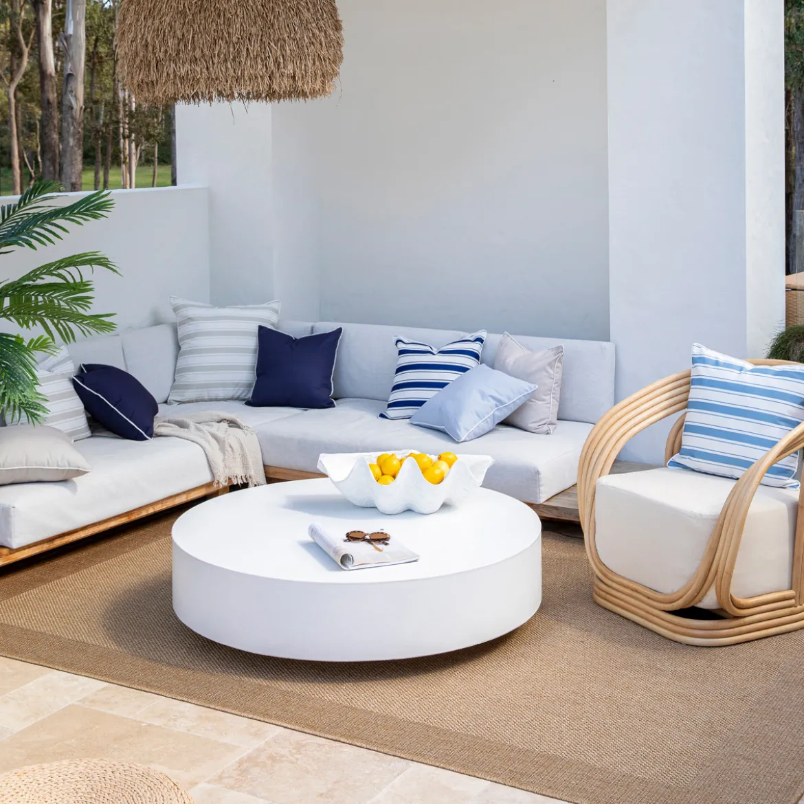 Tannum Natural Border Outdoor Rug