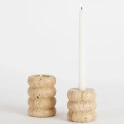 Travertine Candle Holder