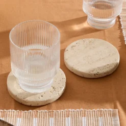 Travertine Marble Coaster Set of 2