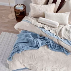 Velvet Palms Natural Quilt Cover Set